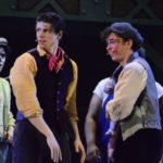 Liam Brenzel, Andrew Wright and Jake Parker in Newsies